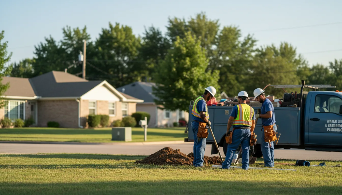 Residential water line and bathroom plumbing service in Afton, TN